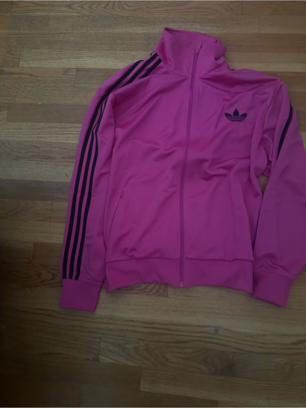 adidas Hot Pink Trefoil Jacket with Black Logo
